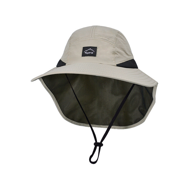 Beaira Summer Water-resistant Men's Fisherman Hats with Shawl Outdoor Hiking Fishing Breathable Wide Brim Bucket Hat Sun UV Protection