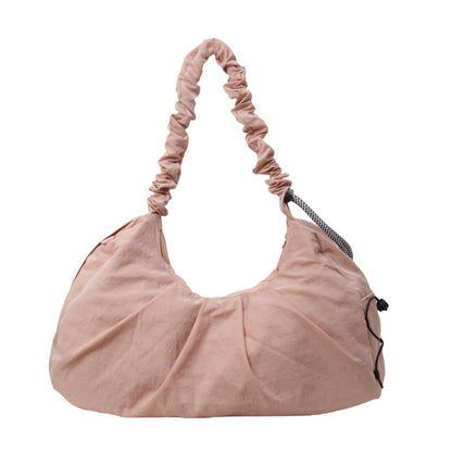 Beaira Foldable Lightweight Cloud Bag, Lazy Style Large Capacity Dumpling Bag, Solid Color Custom Embroidery Commuting Crossbody Bag