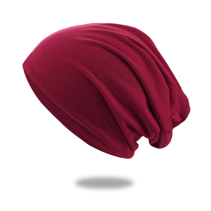 Beaira 1Pack Solid Color Unisex Men Women Slouchy Beanie Hip-Hop Soft Cotton Cap Lightweight Running Beanie Adult Dwarf Hat