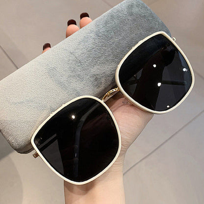 Beaira new white concave shape sunglasses big frame big face square sunglasses for women