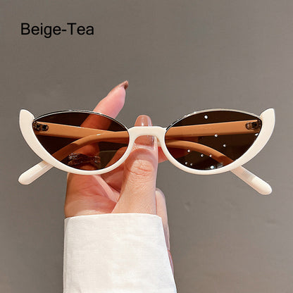 Beaira New Small Cat Eye Sunglasses Women Men Trendy Vintage Shades Eyewear Fashion Driving Cycling Sunglasses Half-frame Sun Glasses