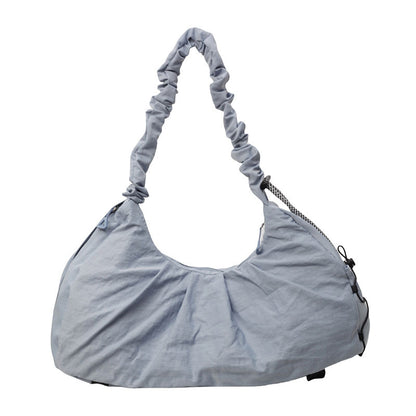 Beaira Foldable Lightweight Cloud Bag, Lazy Style Large Capacity Dumpling Bag, Solid Color Custom Embroidery Commuting Crossbody Bag