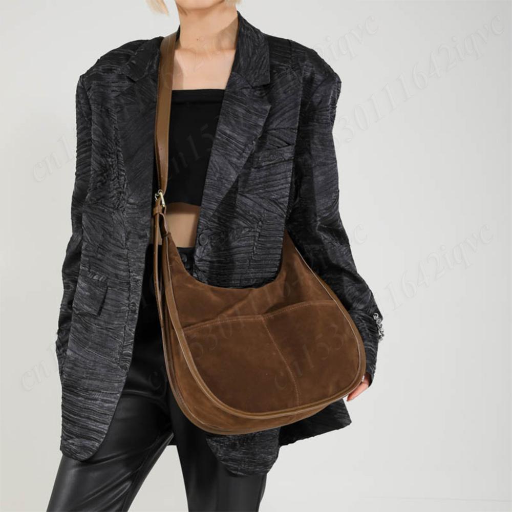 Beaira Women Suede Crossbody Bag Leopard Print Shoulder Bag Tote Bag with Multi-Pocket Handbag Adjustable Strap Hobo Bag Messenger Bag