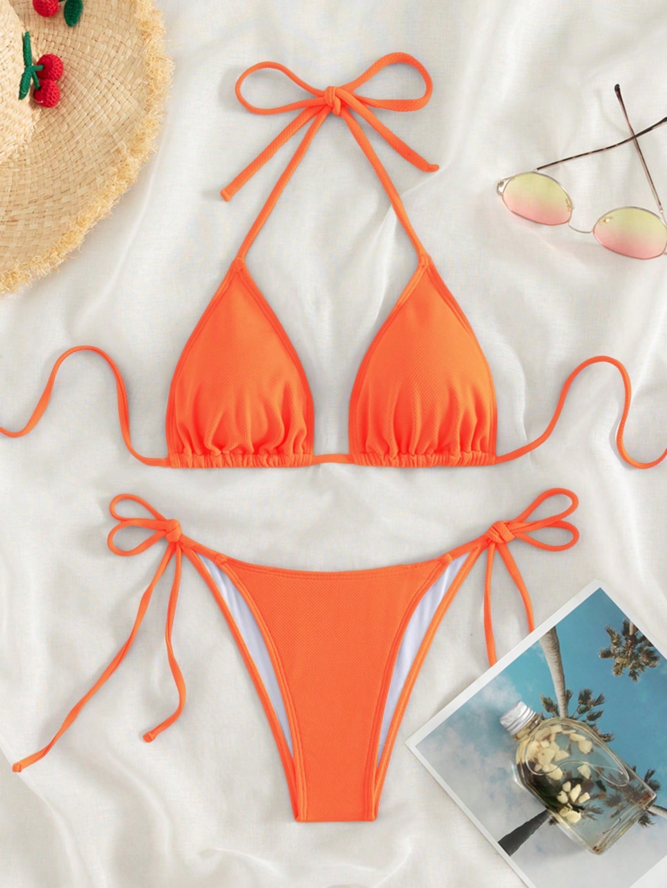 Beaira Summer orange split bikini set eye-catching sexy beach suitable for women swimming hot spring