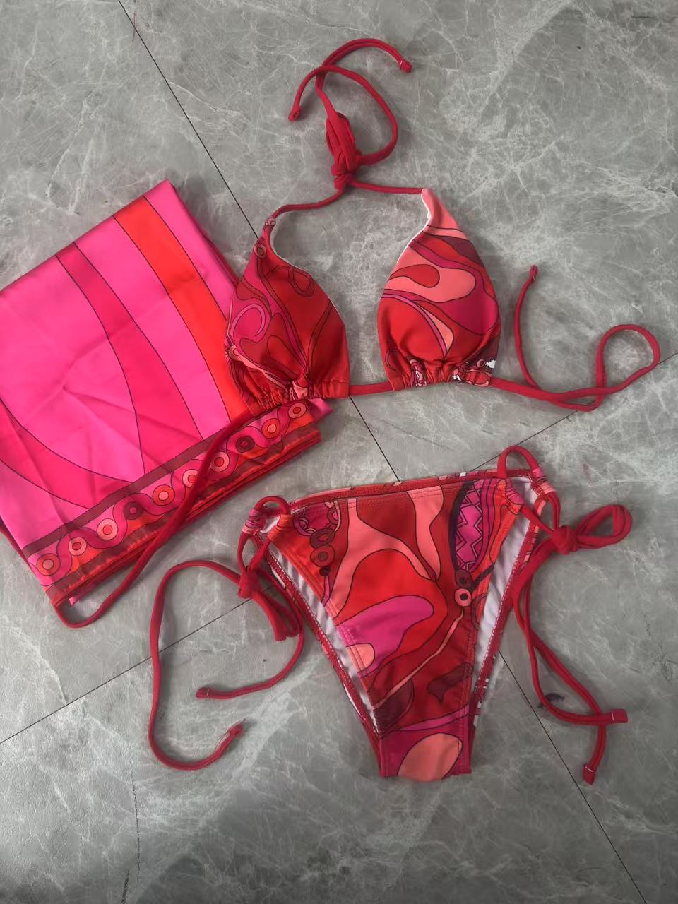 Beaira new women's scarf swimsuit beach swimwear headband bikini set