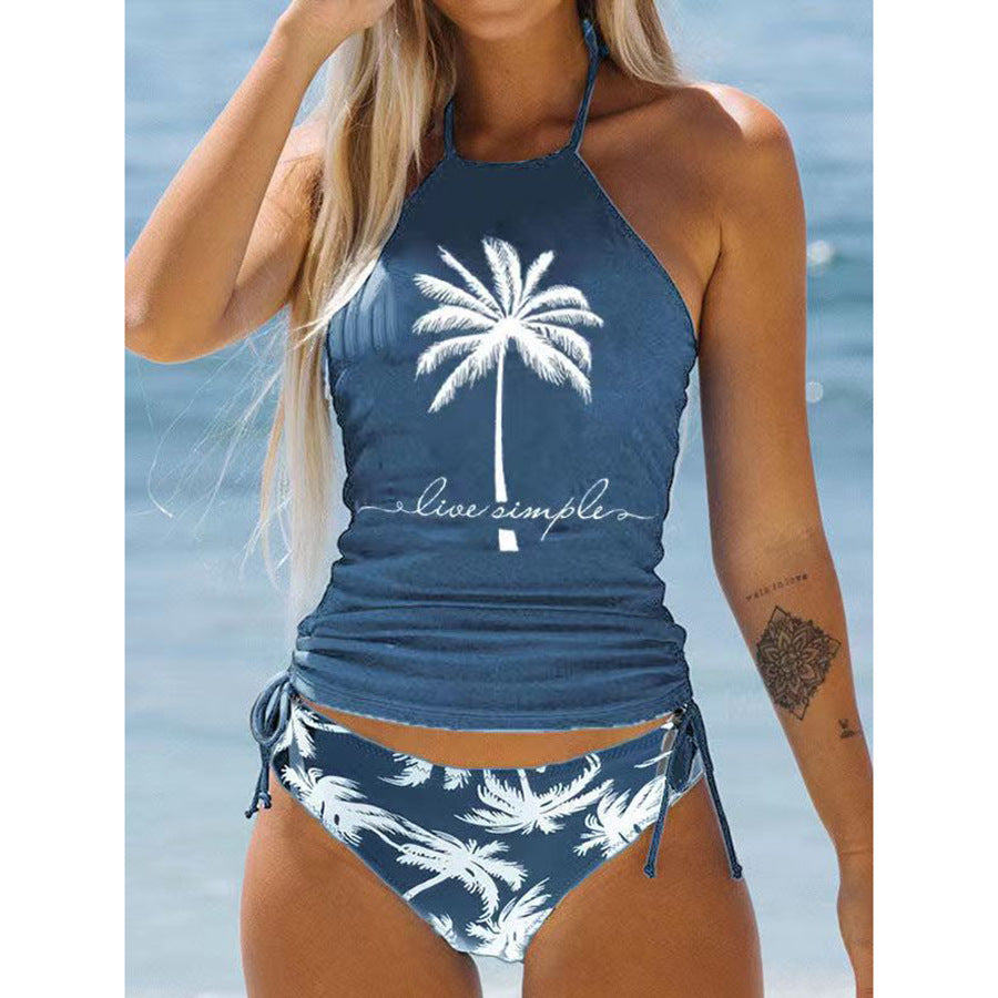 Beaira Women's Bathing Suit Coconut Drawstring Side High Neck Tankini Set Summer Beach Wear Cute Swimwear Fashion Swimsuit New