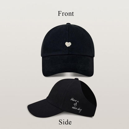 Beaira Children Girls Ponytail Baseball Caps Sun Hats Baseball Caps Adjustable Solid Color Love Heart Designs Peaked Caps Hat