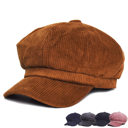 Beaira Women Vintage Newsboy Cabbie Peaked Beret Cap Warm Baker Boy Visor Hat Flat Cap