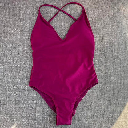 Beaira Sexy Padded One Piece Swimsuit Women Swimwear Solid Bathing Suit Monokini Swimming Suit Summer Beachwear maillot de bain femme