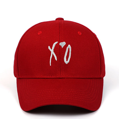 Beaira New Love Hat XO Embroidered Baseball Hat Pure Cotton Hard Top Sunshade Hat Outdoor Leisure Hat
