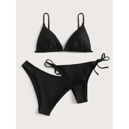 Beaira Sexy 3 Piece Bikini Set Women Solid Blue Purple Push Up Bandage Triangle Swimsuit Brazilian Beach Bathing Suit Swumwear Biquini