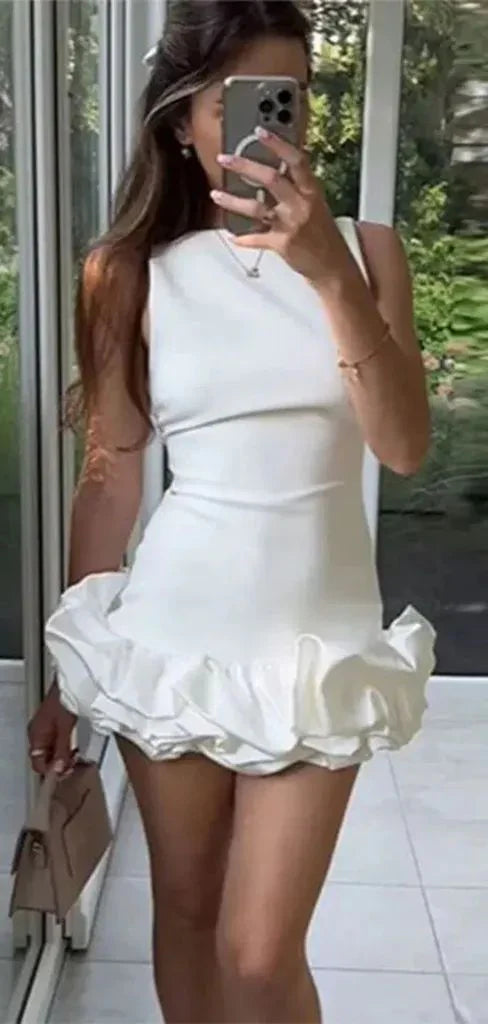 Beaira Sexy Sleeveless Sheath Satin Homecoming Dresses For Party Prom Dresses