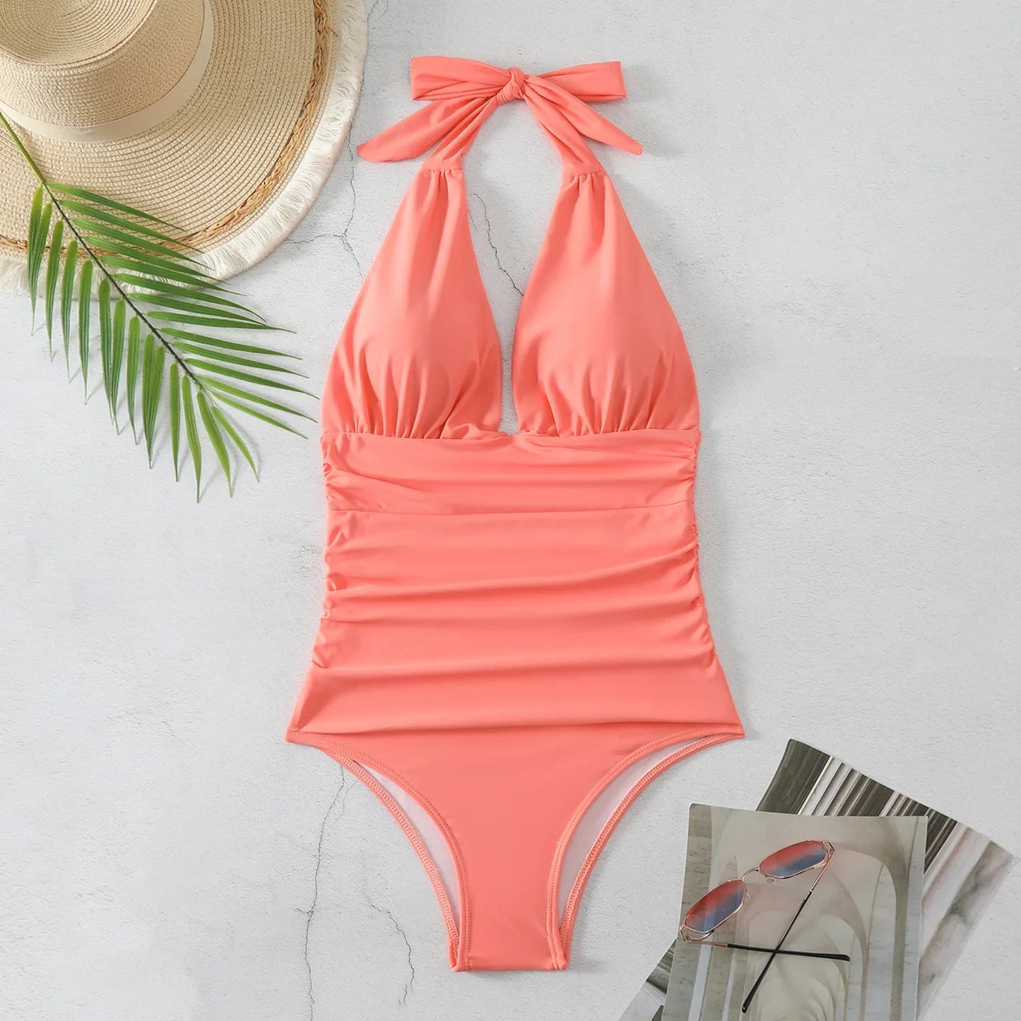Beaira Fashion Printed One Piece Swimsuit Women Bathing Suit Sexy Bikinis Swimming Suits Ladies Beachwear Backless Lace Up Swimwear