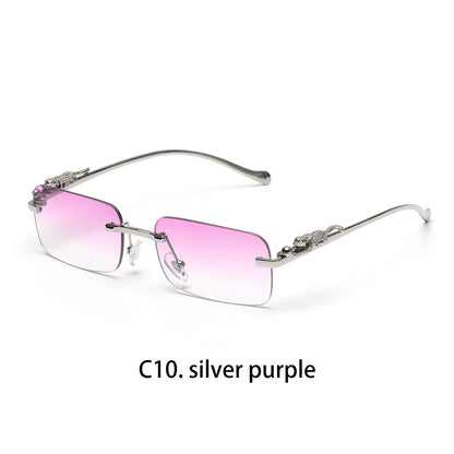 Beaira Ruiao rimless sunglasses UV400 fashion square metal glasses for men women designer man's brand sun glasses shades for outdoor