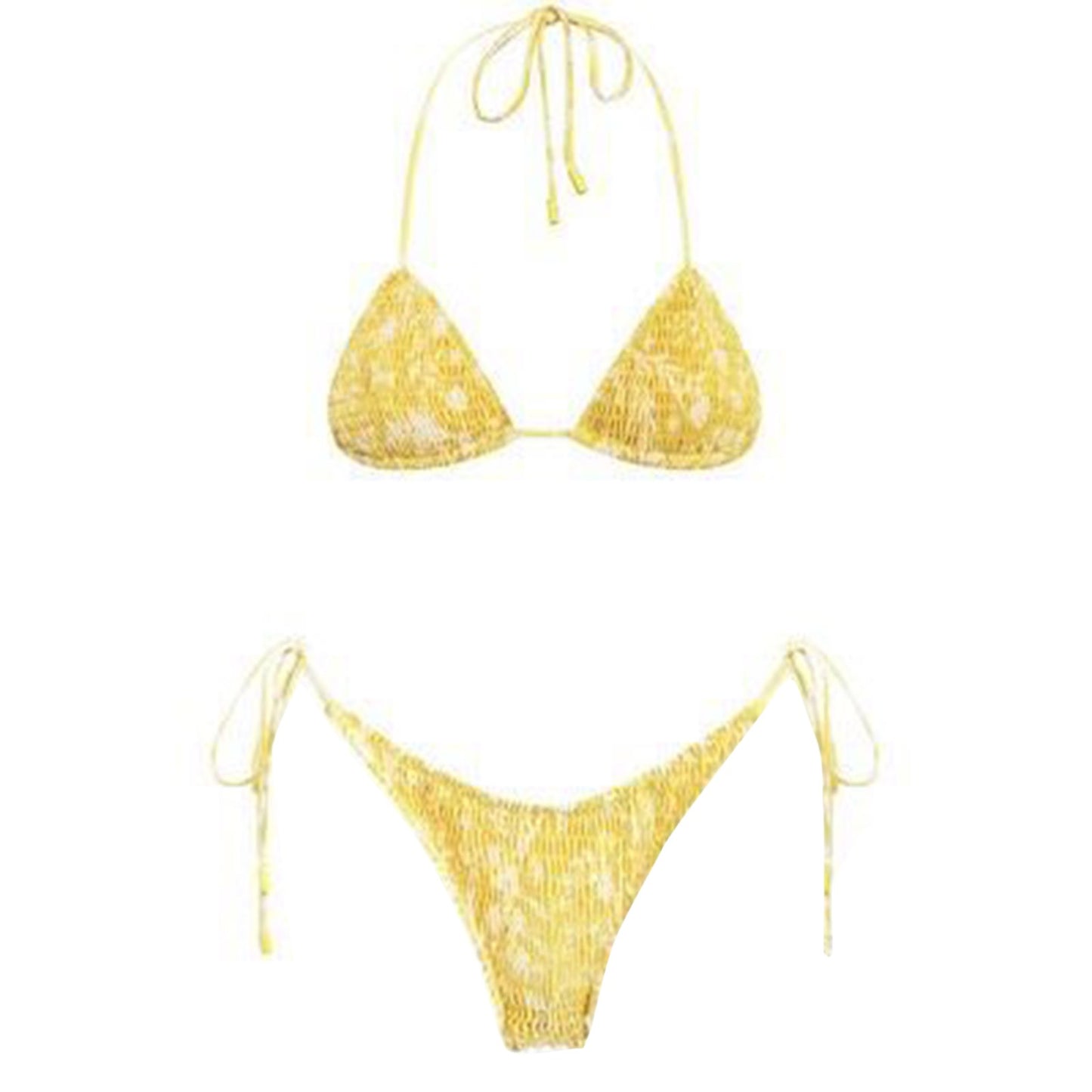 Beaira Sexy Micro Bikini Side Tie Thong Two-Piece Swimwear Halter Swimming Suit For Women Floral Print Biquini Ladies Bathing Suit