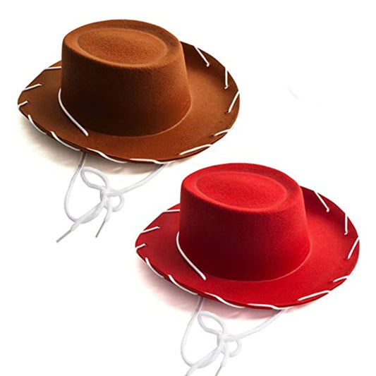Beaira Brown Red Felt Cowboy Hat Western Cowgirl Cap Fancy Dress Costume Child Outfit for Party Role for Play Cosplay Holiday