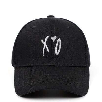 Beaira New Love Hat XO Embroidered Baseball Hat Pure Cotton Hard Top Sunshade Hat Outdoor Leisure Hat