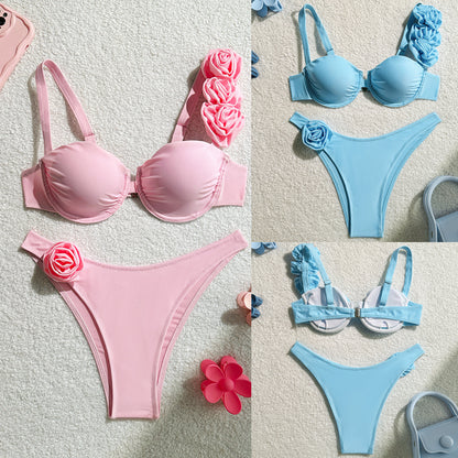 Beaira New Summer Bikini Set Women Swimsuit 3d Flower Designer Swimwear Backless Push Up Thong Bathing Suit Underwire Biquini