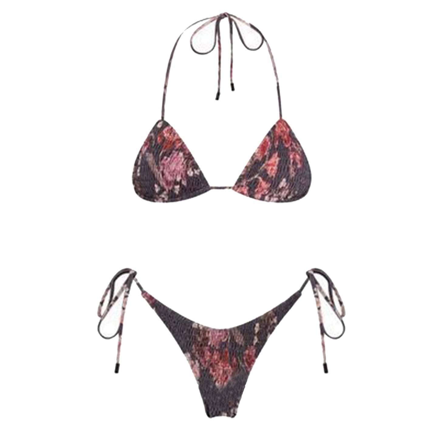 Beaira Sexy Micro Bikini Side Tie Thong Two-Piece Swimwear Halter Swimming Suit For Women Floral Print Biquini Ladies Bathing Suit
