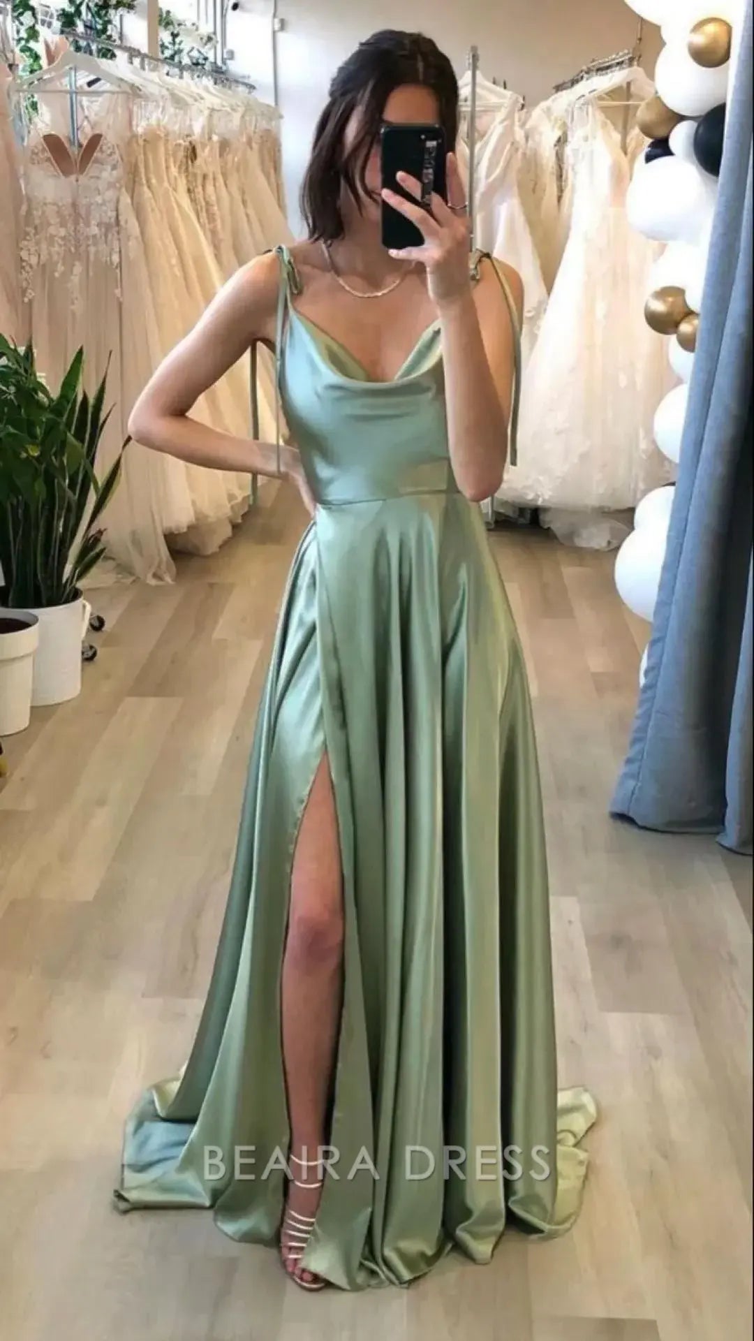 Beaira Elegant Sheath long prom dress mint green evening dresses formal gown formal wear dresses