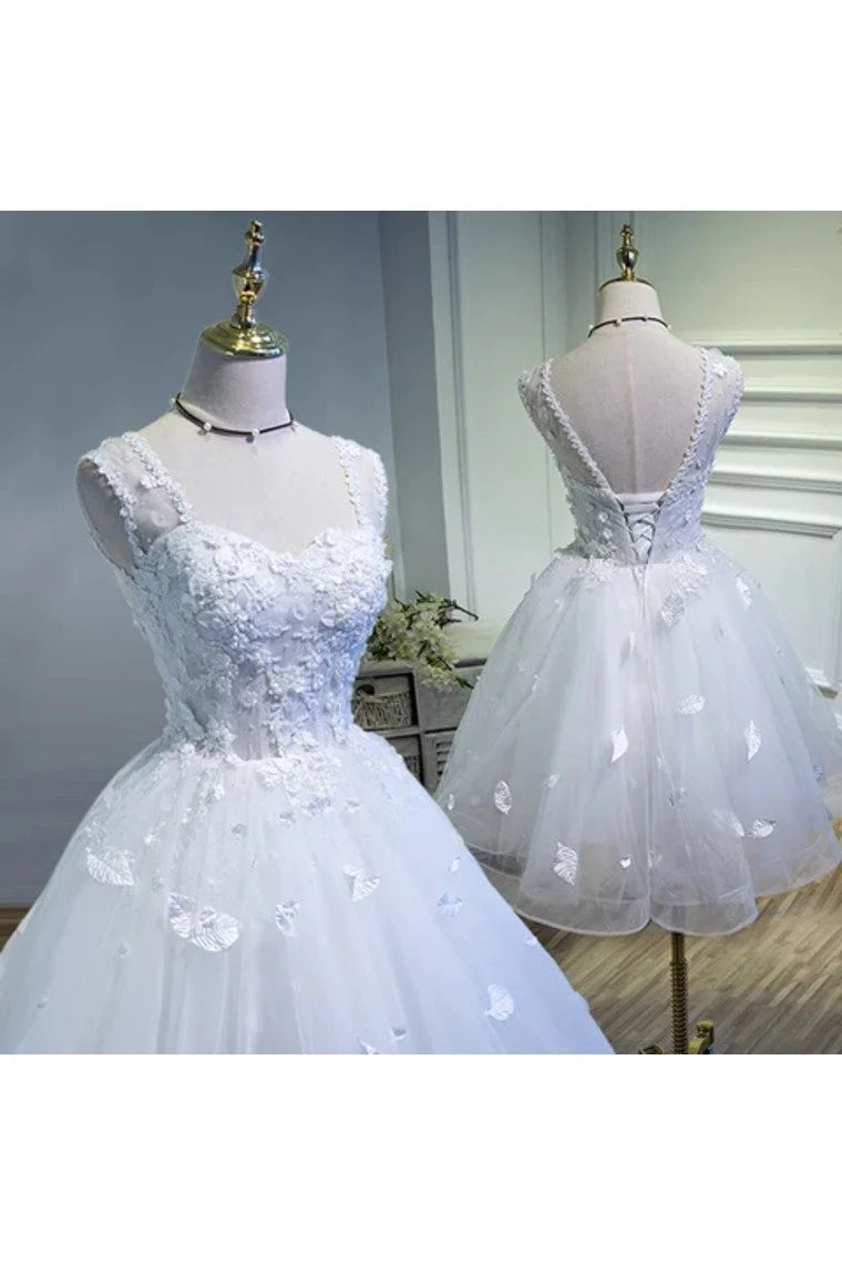 Short Sleeveless A Line Homecoming Dresses With Appliques