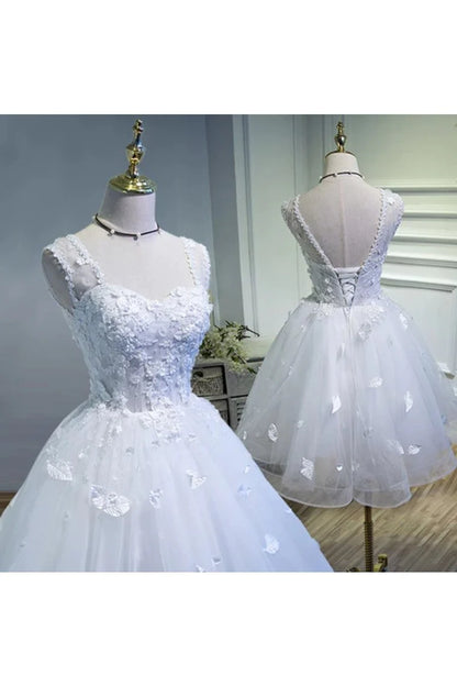 Short Sleeveless A Line Homecoming Dresses With Appliques