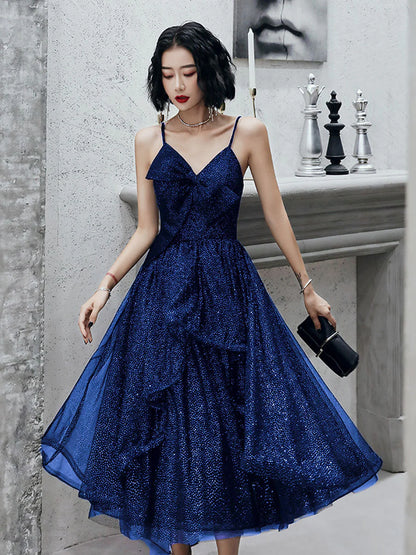 Sparkle Short Sequins Cocktail Dress V Neck Tulle Backless Homecoming Dresses