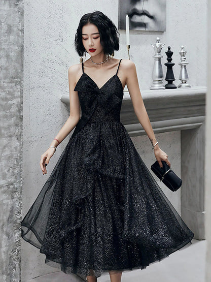 Sparkle Short Sequins Cocktail Dress V Neck Tulle Backless Homecoming Dresses