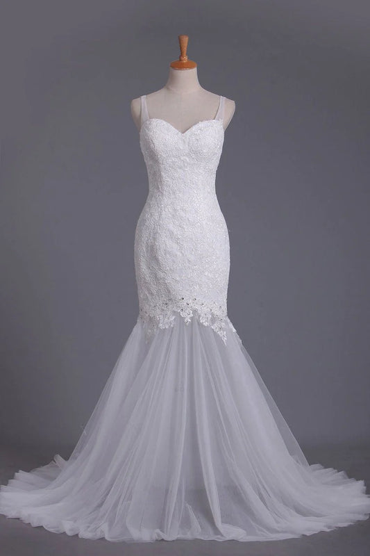 Straps Party Dresses Mermaid/Trumpet With Applique Sweep Train