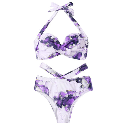 Beaira Swimsuit Woman Fashion New Tie Dye Printed Two Pieces Swimwear Bikinis Brazilian Popular Swim Wear Bathing Suit