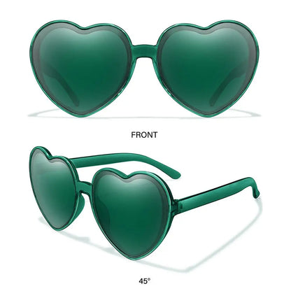 Beaira Trendy Cosplay Party Glasses Eyewear Heart-Shaped Sunglasses UV400 Protection Heart Sunglasses for Women Clout Goggle