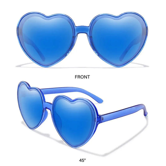 Beaira Trendy Cosplay Party Glasses Eyewear Heart-Shaped Sunglasses UV400 Protection Heart Sunglasses for Women Clout Goggle