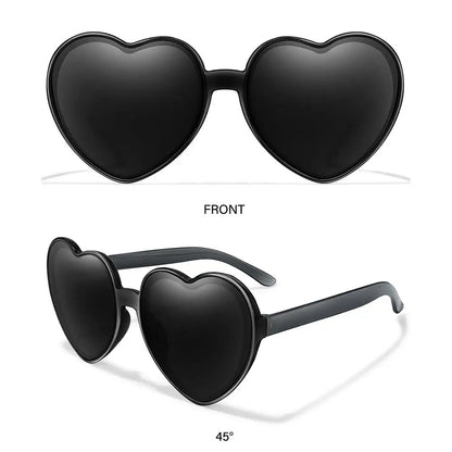 Beaira Trendy Cosplay Party Glasses Eyewear Heart-Shaped Sunglasses UV400 Protection Heart Sunglasses for Women Clout Goggle