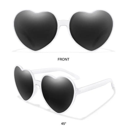 Beaira Trendy Cosplay Party Glasses Eyewear Heart-Shaped Sunglasses UV400 Protection Heart Sunglasses for Women Clout Goggle