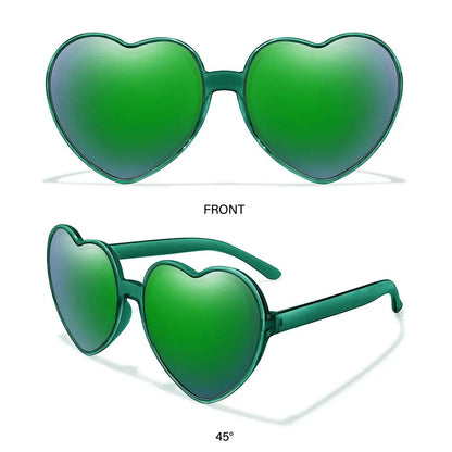 Beaira Trendy Cosplay Party Glasses Eyewear Heart-Shaped Sunglasses UV400 Protection Heart Sunglasses for Women Clout Goggle
