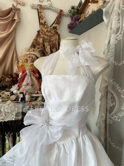 Beaira Vintage Fashion Ball Gown White Short Length Homecoing Birthday Dress Prom Dresses