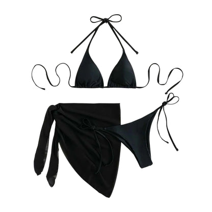 Beaira White Print Push Up Swimsuits Women Push Up Bikinis Set 3 Piece 2024 Mujer Swimwear Mesh Skirts Kontted Bathing Suit Beachwear
