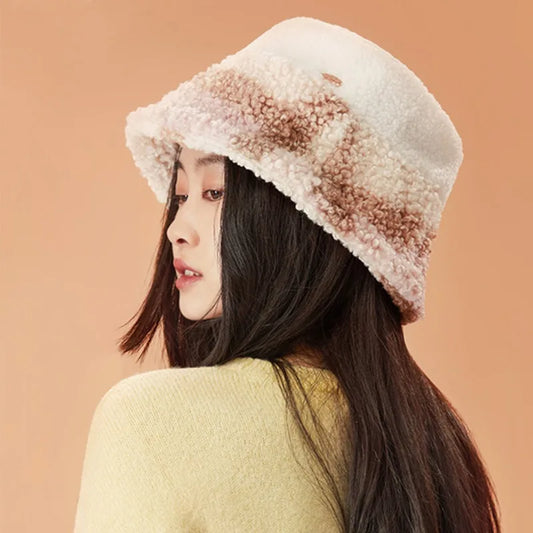 Beaira Winter Bucket Hat for Women Keep Warm Cap Outdoor Casual Hats For Ladies Girls Riding Windproof 56-58cm