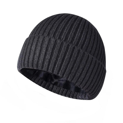 Beaira Winter inner velvet thickened warm adult unisex woolen knitted hat Skullies & Beanies