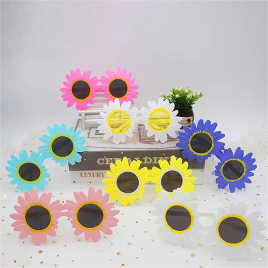 Beaira Women Party Sunglasses Cute Sun Flower Daisy Sun Glasses Funny Birthday Party Picnic Cosplay Eyewear Creative Decorative Glasses