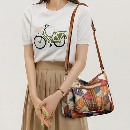 Beaira Women's Elegant Vintage Crossbody Bag Trendy HandBag Fashion Multi-pockets Shoulder Bag All-match Retro Crossbody Bag for Daily
