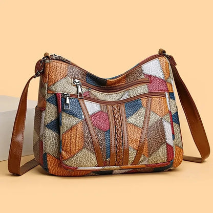 Beaira Women's Elegant Vintage Crossbody Bag Trendy HandBag Fashion Multi-pockets Shoulder Bag All-match Retro Crossbody Bag for Daily