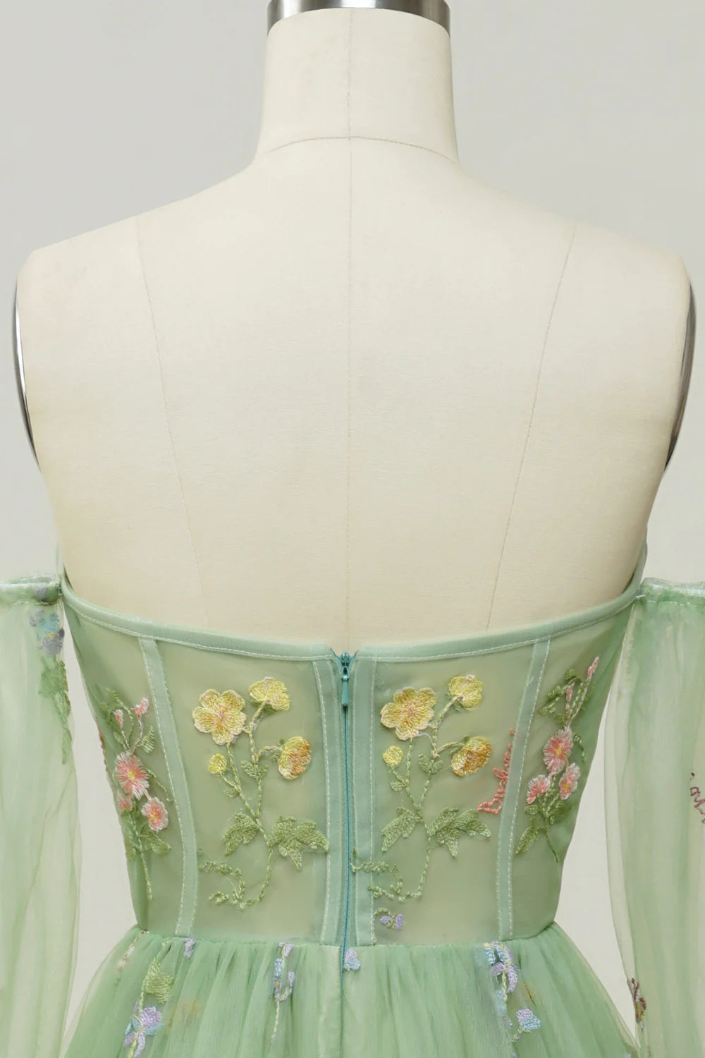 Off The Shoulder Long Sleeves A-Line Prom Dress