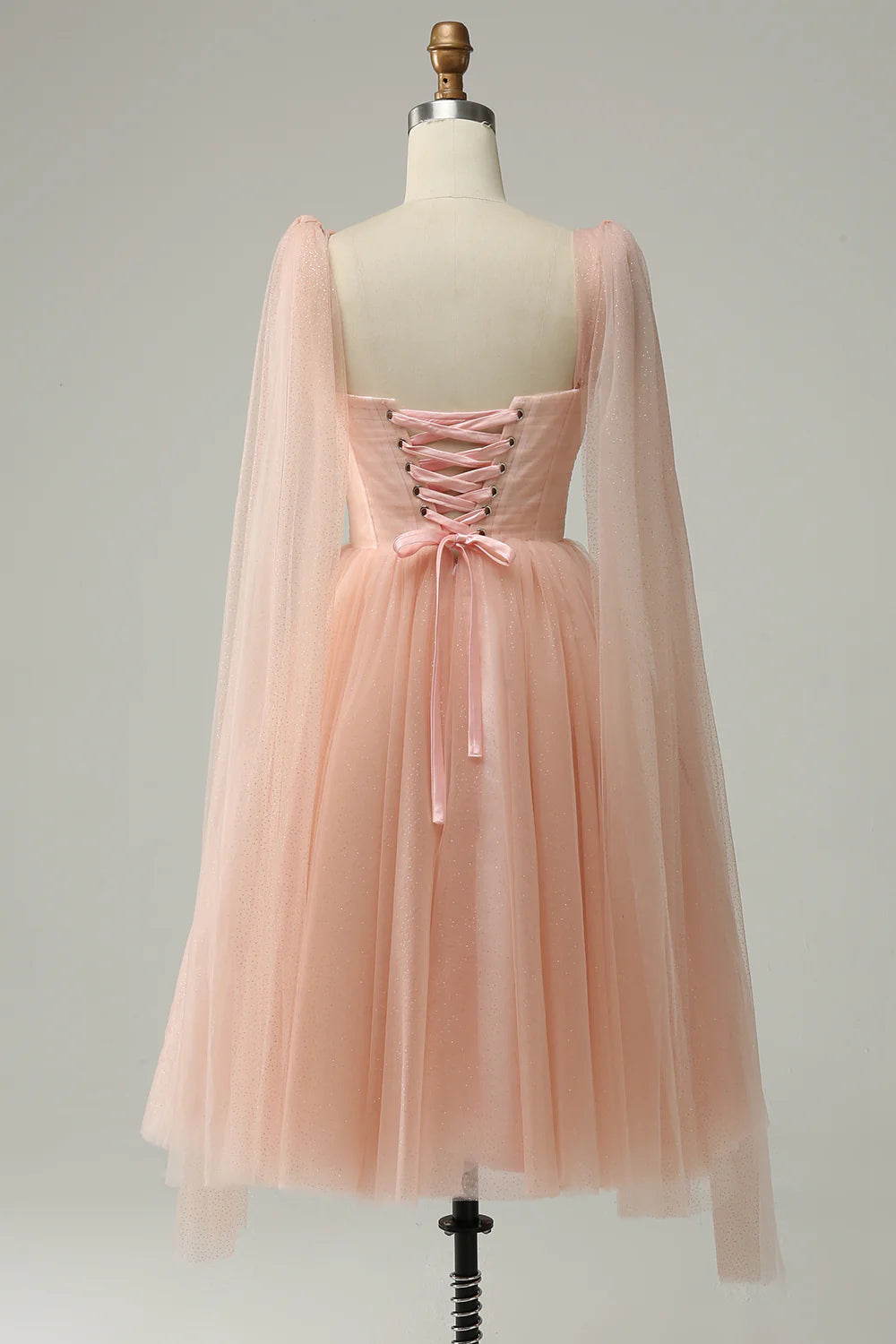 Beaira A Line Blush Sweetheart Midi Prom Dress