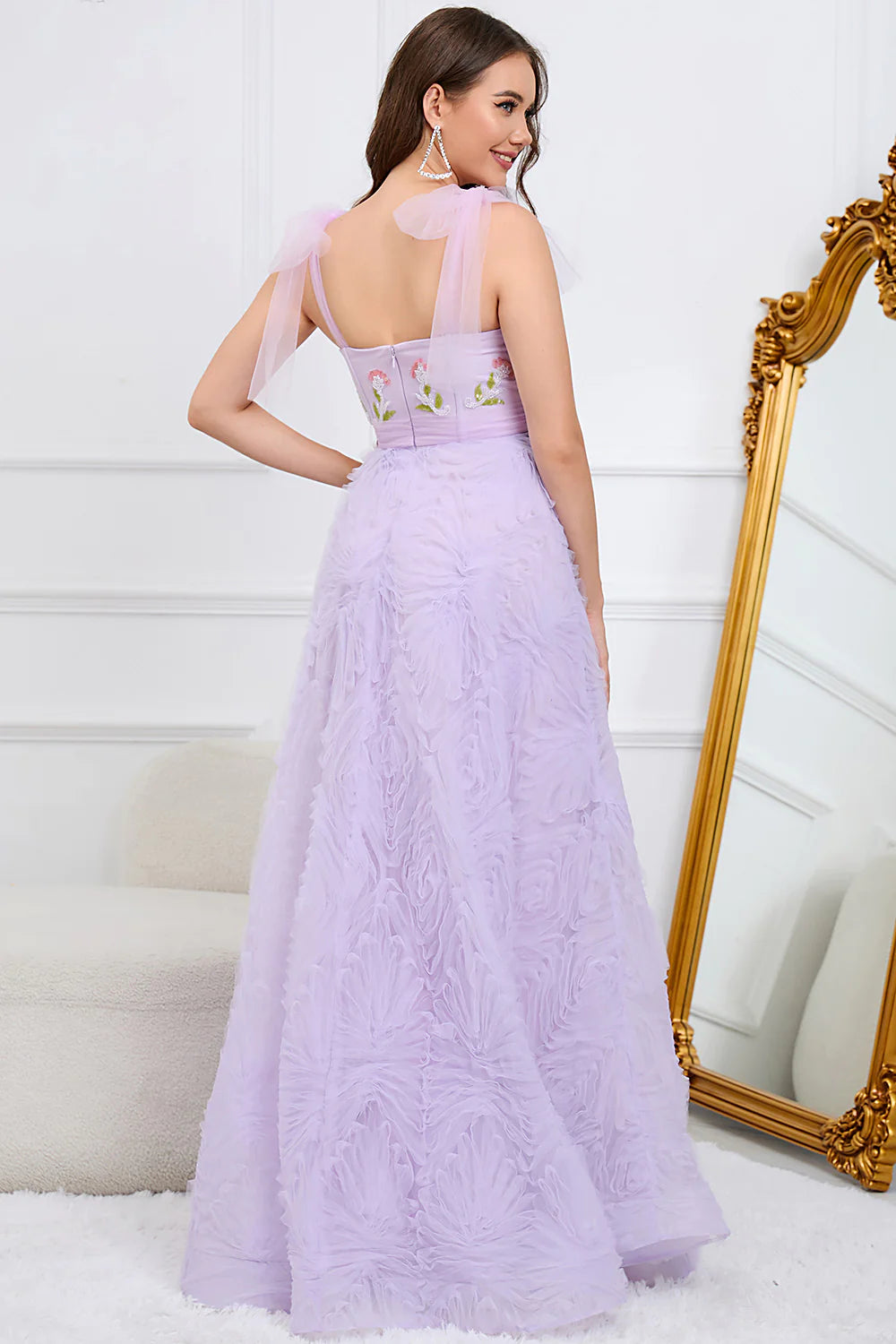 A-Line Prom Dress With Embroidery