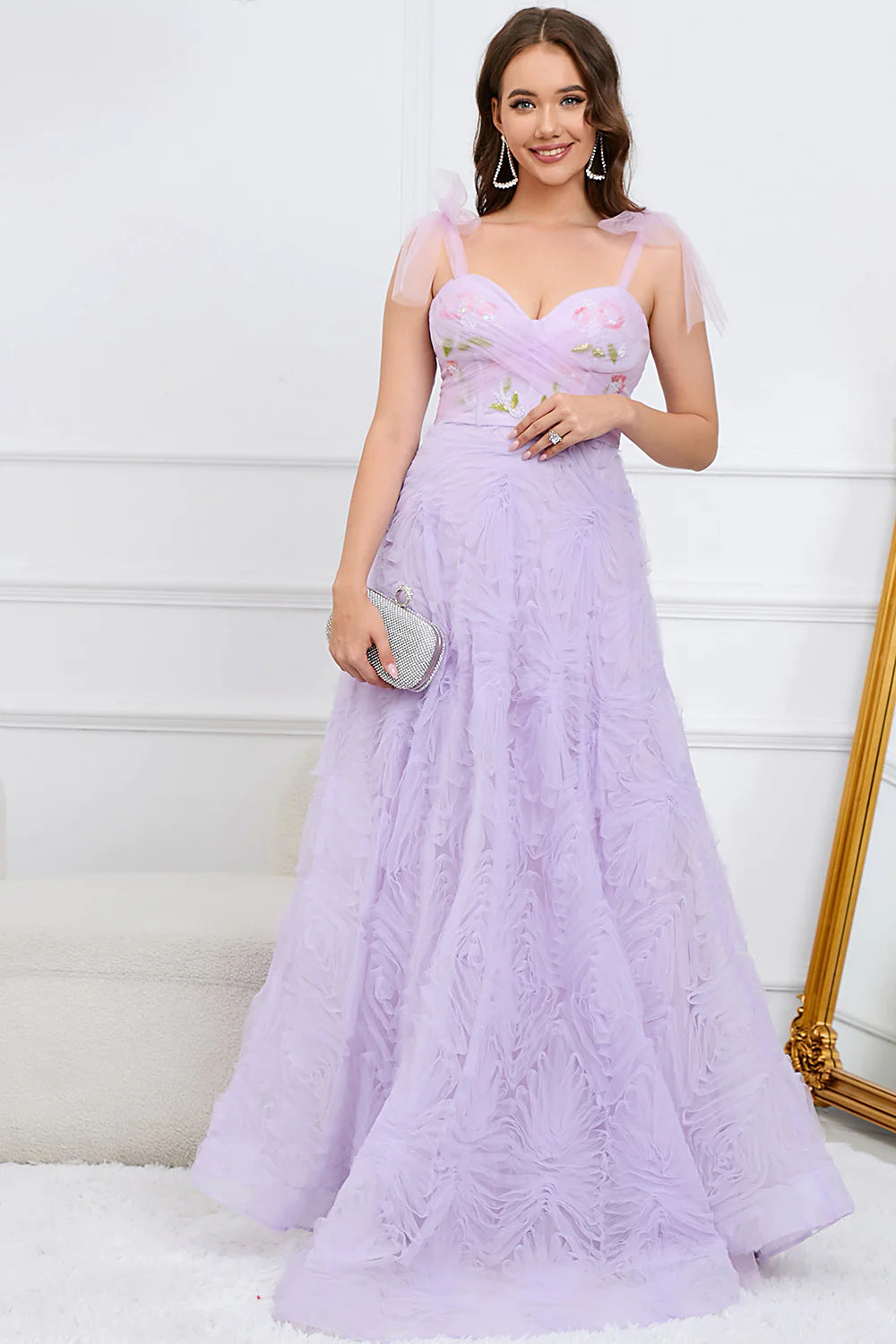 A-Line Prom Dress With Embroidery