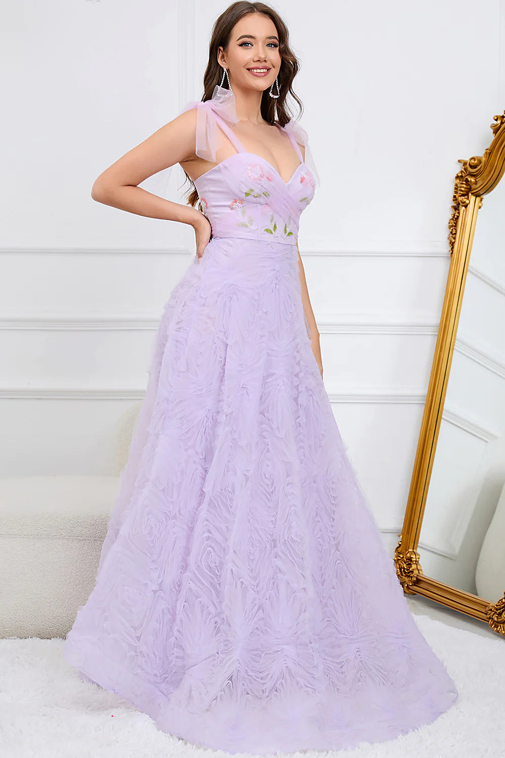 A-Line Prom Dress With Embroidery