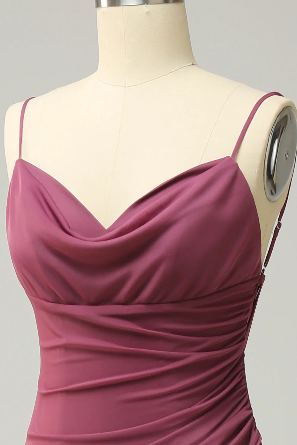 Beaira Sheath Spaghetti Straps Desert Rose Plus Size Formal Dress with Open Back
