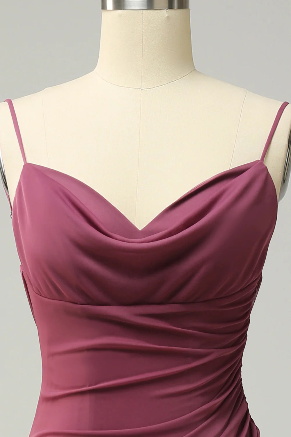 Beaira Sheath Spaghetti Straps Desert Rose Plus Size Formal Dress with Open Back