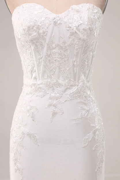 Beaira Ivory Strapless Mermaid Wedding Party Dress